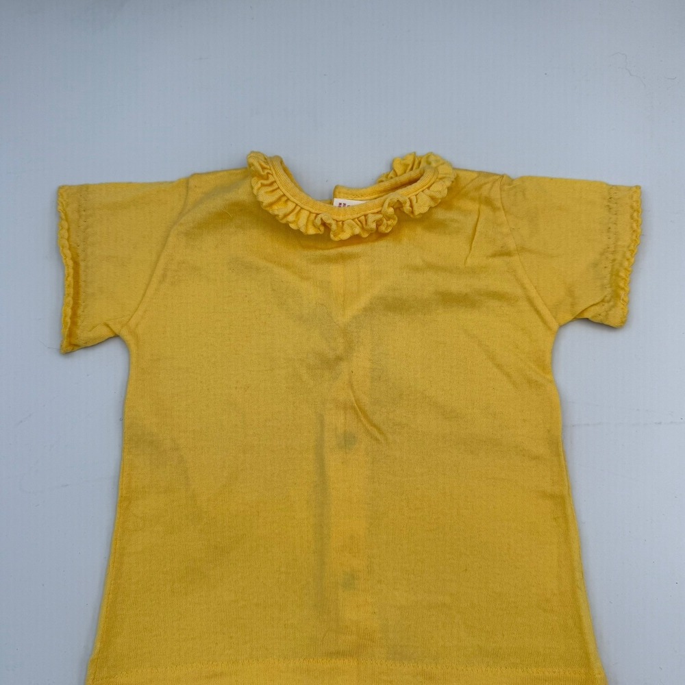 Buster Brown Yellow Cotton Ruffle Collar Snap Back Top Size 18mo *READ DESC. - Picture 2 of 6